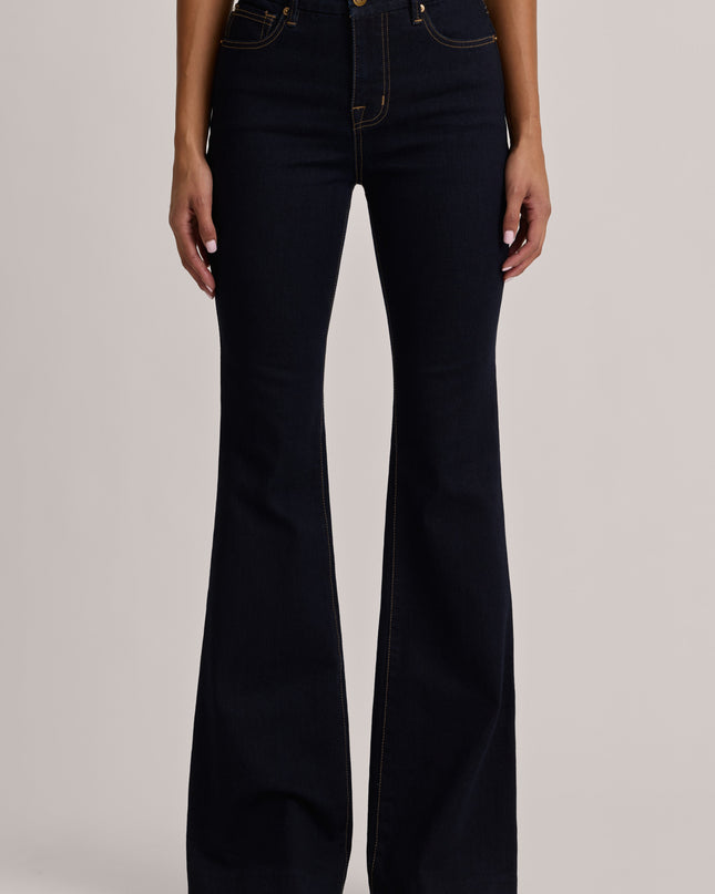 Dark Wash High-Rise Flared Jeans