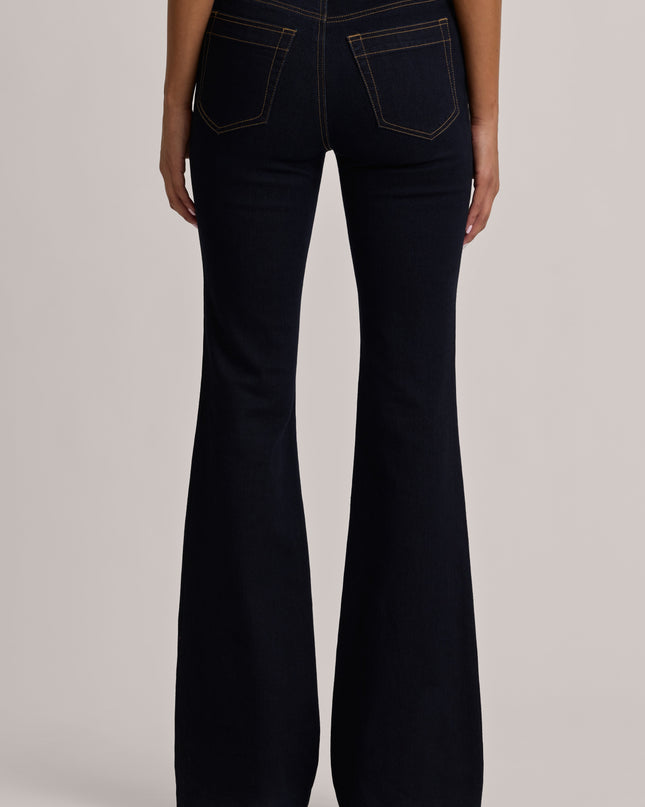 Dark Wash High-Rise Flared Jeans