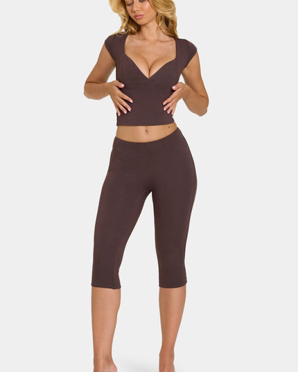 Chocolate Modal Capri Leggings