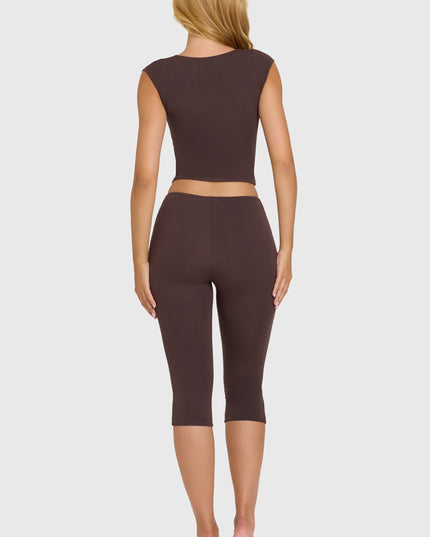 Chocolate Modal Capri Leggings