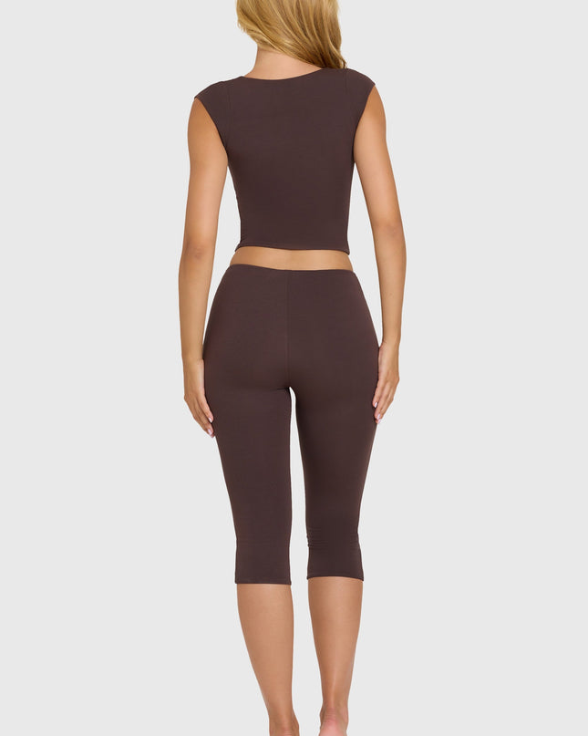 Chocolate Modal Capri Leggings
