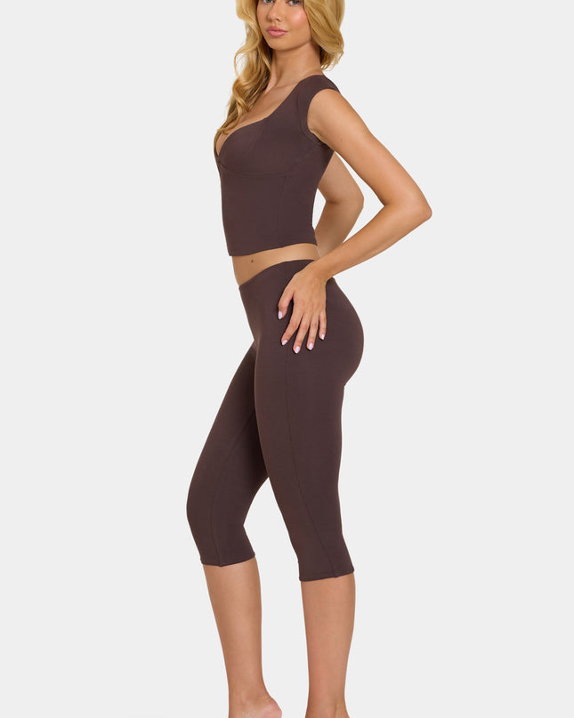 Chocolate Modal Capri Leggings