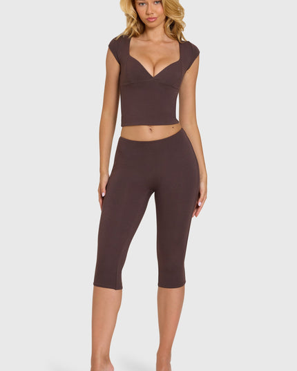 Chocolate Modal Capri Leggings