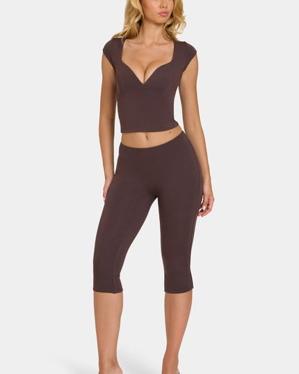 Chocolate Modal Capri Leggings