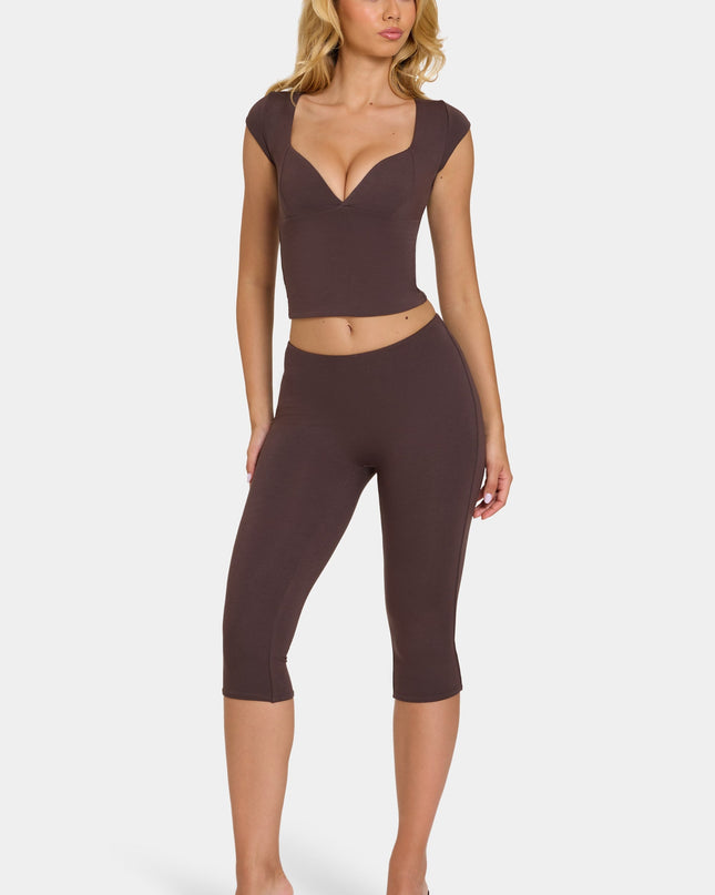 Chocolate Modal Capri Leggings