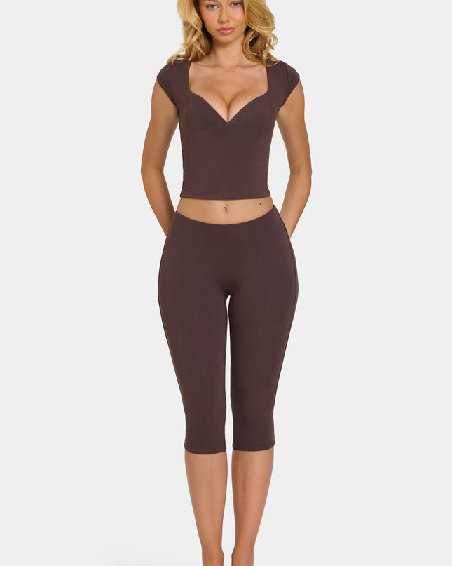 Chocolate Modal Capri Leggings