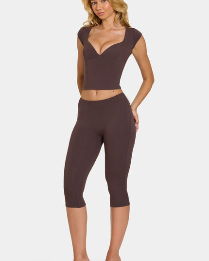 Chocolate Modal Capri Leggings