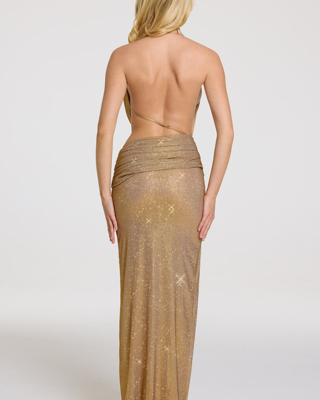 Gold Embellished Maxi Dress