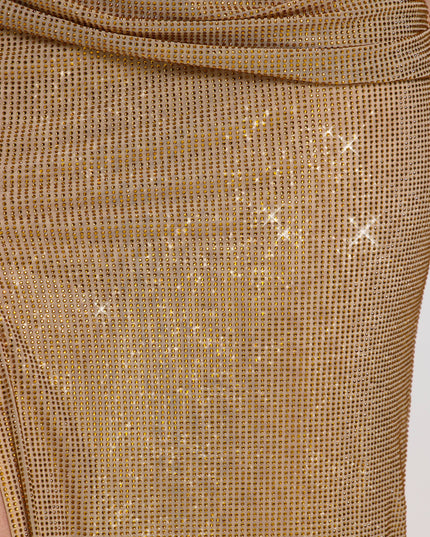 Gold Embellished Maxi Dress