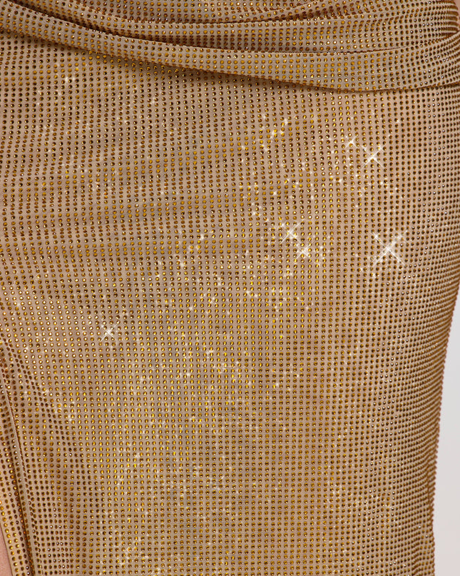 Gold Embellished Maxi Dress