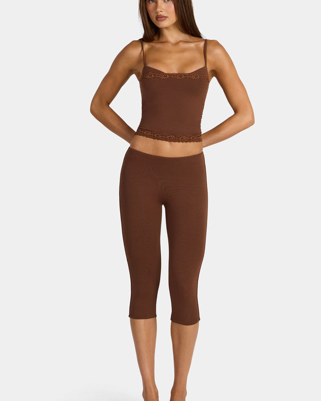 Cocoa Brown Modal Capri Leggings
