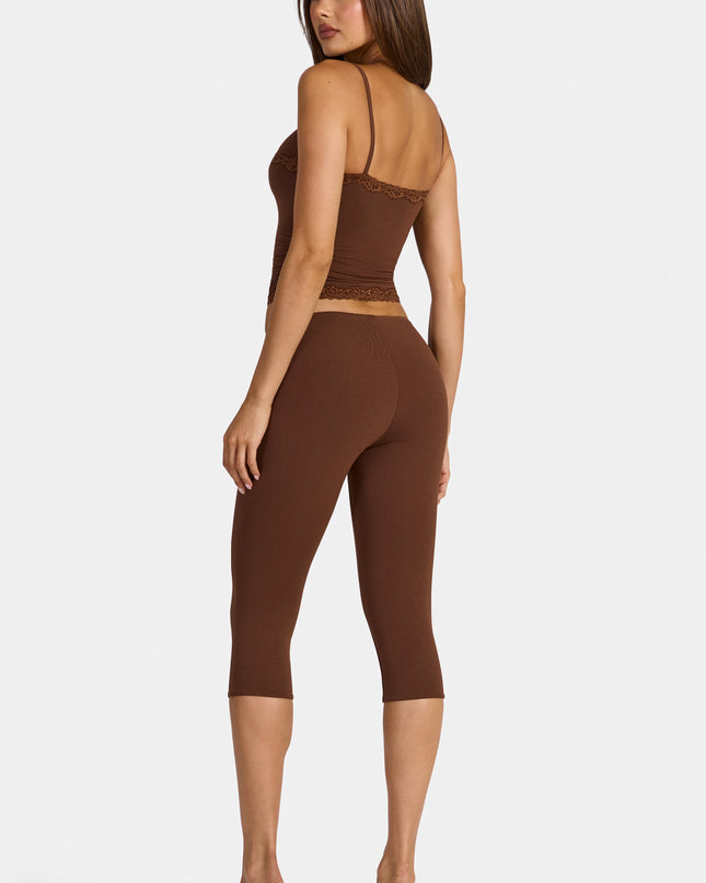 Cocoa Brown Modal Capri Leggings