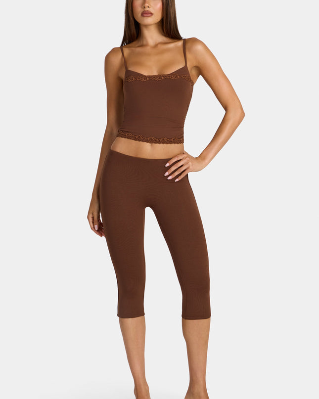 Cocoa Brown Modal Capri Leggings