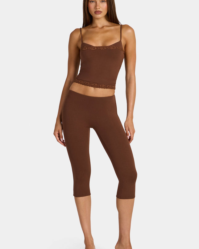 Cocoa Brown Modal Capri Leggings