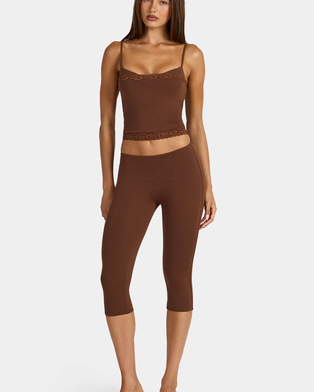 Cocoa Brown Modal Capri Leggings
