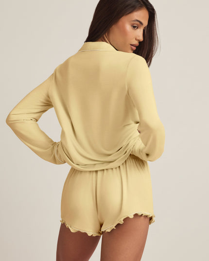 Pastel Yellow Modal Long-Sleeve Pyjama Top