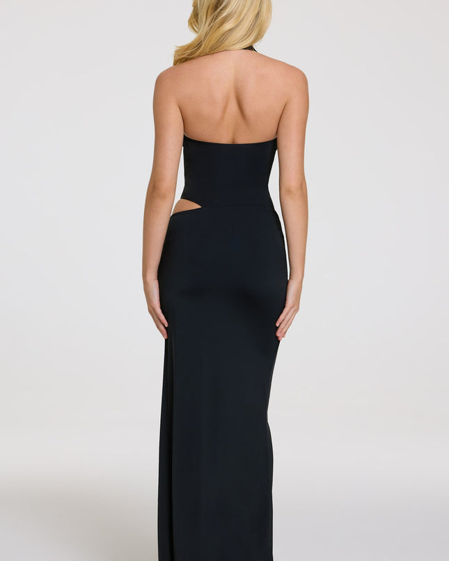 Black Halterneck Maxi Dress