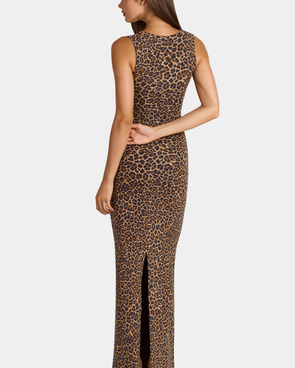 Leopard Modal Square-Neck Maxi Dress