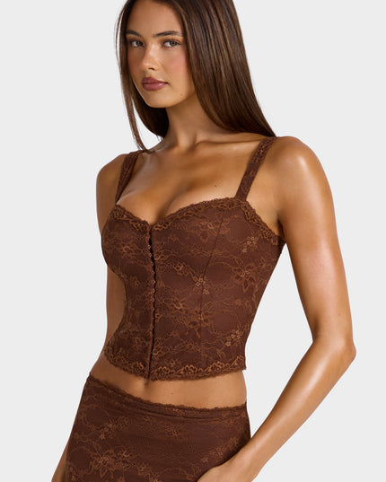 Cocoa Brown Lace Cami Top