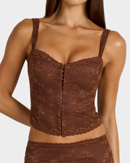 Cocoa Brown Lace Cami Top