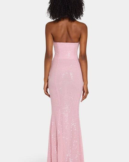Lavender Pink Embellished Halterneck Gown