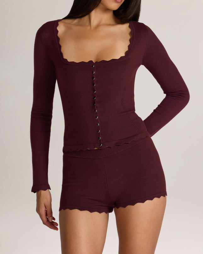 Cocoa Brown Knit Long-Sleeve Cardigan
