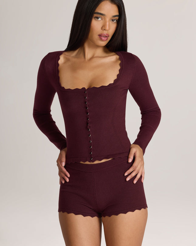Cocoa Brown Knit Long-Sleeve Cardigan
