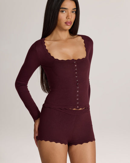 Cocoa Brown Knit Long-Sleeve Cardigan