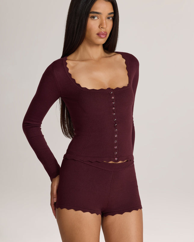 Cocoa Brown Knit Long-Sleeve Cardigan