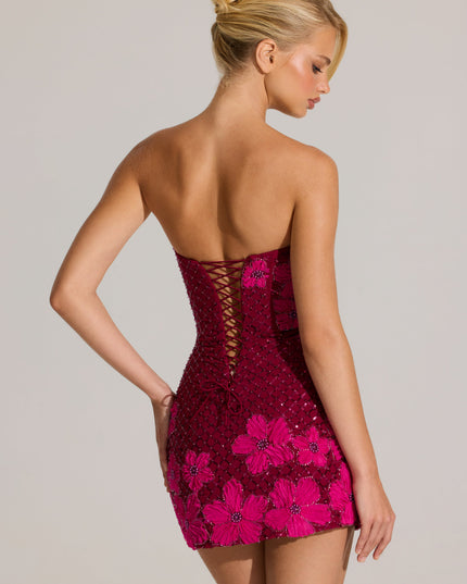 Cranberry Embellished Bodycon Mini Dress