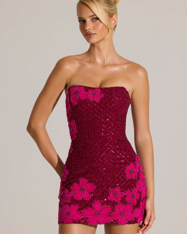 Cranberry Embellished Bodycon Mini Dress