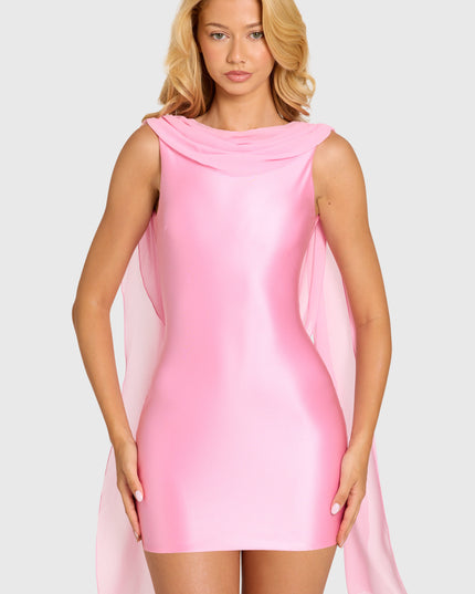 Blossom Satin Draped Mini Dress