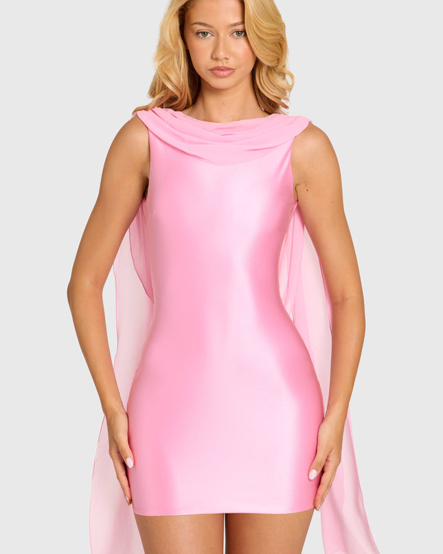 Blossom Satin Draped Mini Dress