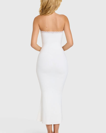 Coconut Modal Lace-Trim Midaxi Dress