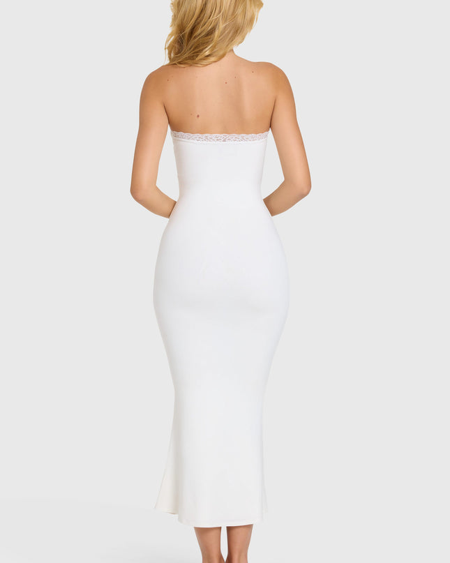 Coconut Modal Lace-Trim Midaxi Dress