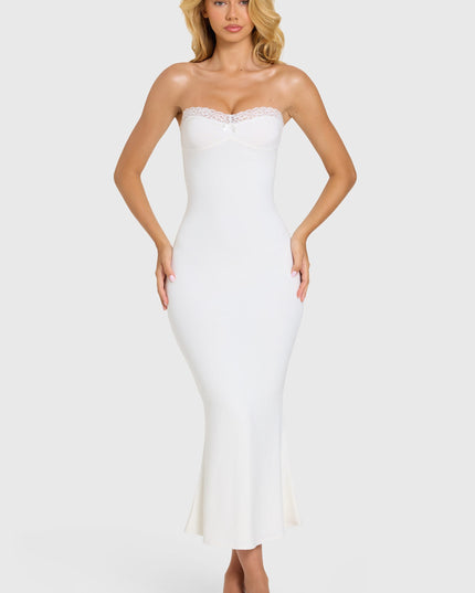 Coconut Modal Lace-Trim Midaxi Dress