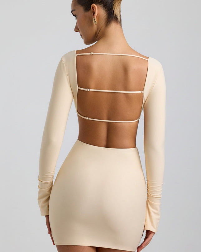 Buttercream Cut-Out Hardware Detail Mini Dress