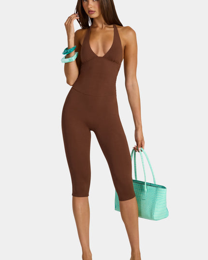 Cocoa Brown Modal Capri Jumpsuit