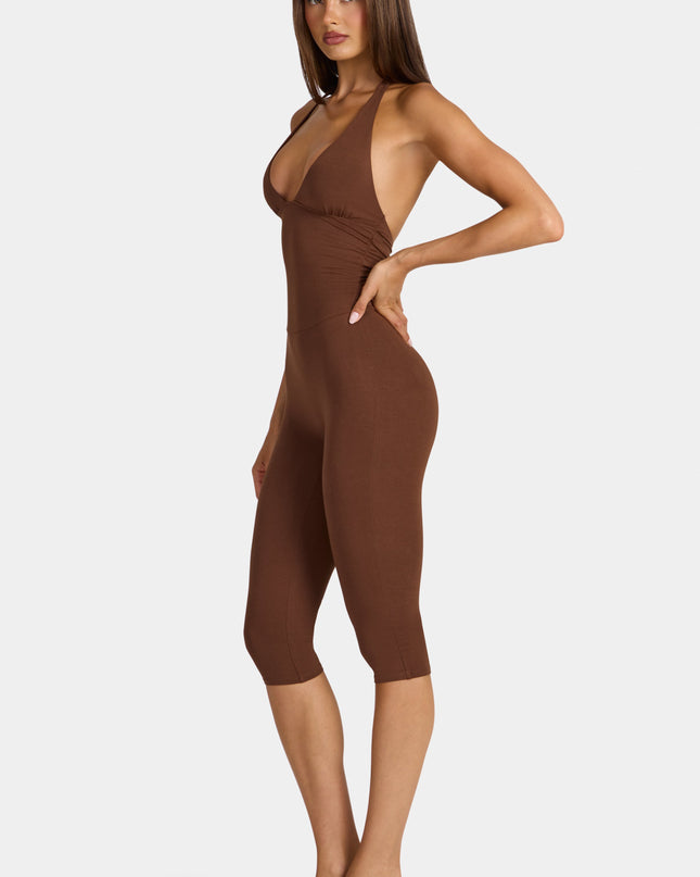 Cocoa Brown Modal Capri Jumpsuit