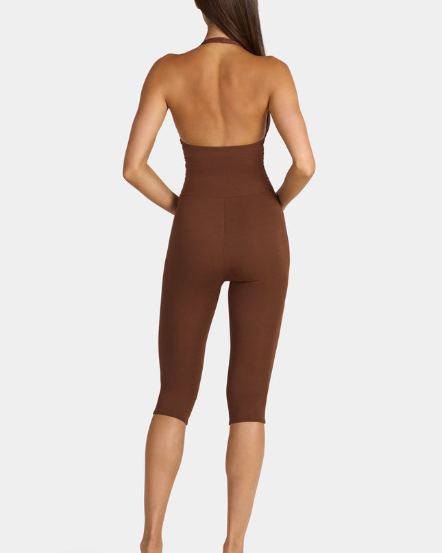 Cocoa Brown Modal Capri Jumpsuit
