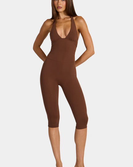 Cocoa Brown Modal Capri Jumpsuit