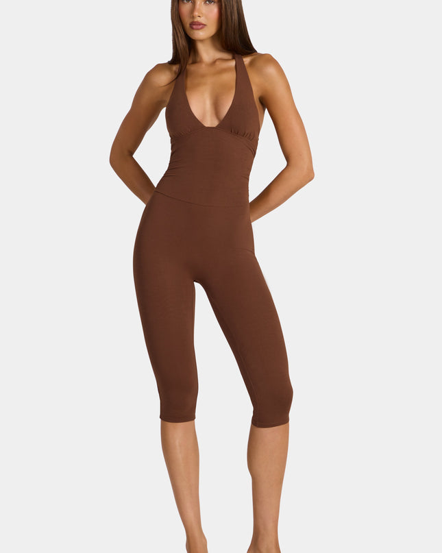 Cocoa Brown Modal Capri Jumpsuit