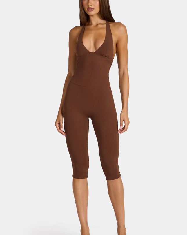 Cocoa Brown Modal Capri Jumpsuit