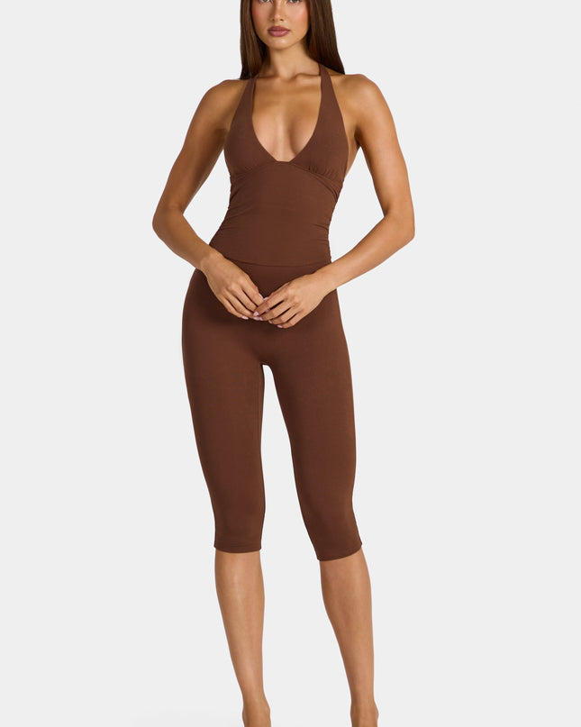 Cocoa Brown Modal Capri Jumpsuit