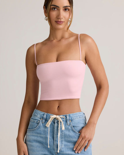 Candyfloss Pink Modal Strapless Crop Top