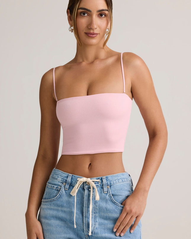 Candyfloss Pink Modal Strapless Crop Top
