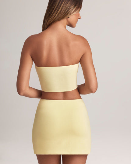 Lemon Modal Strapless Crop Top