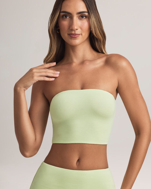 Lime Modal Strapless Crop Top