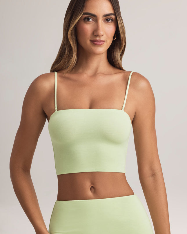 Lime Modal Strapless Crop Top