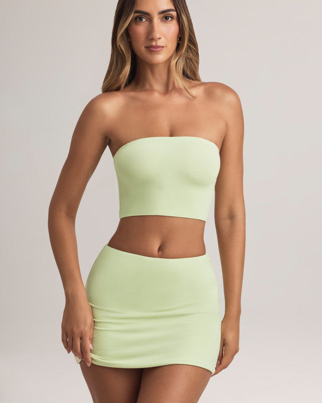 Lime Modal Strapless Crop Top